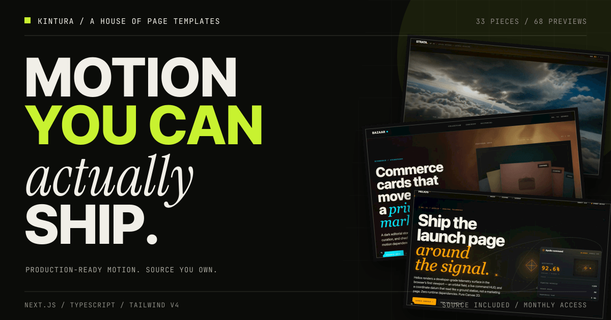 OG preview for Ship 33 Motion Design Templates + Clerk Billing